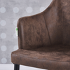 Zarah Faux Leather Armchair | Modern Dining Chair Brown Chocolate Latte Mocha UK