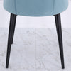 4Pcs Blue Velvet Dining Chairs Kitchen Dinning Room Metal Leg Modern Padded Seat