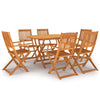 7 Piece Garden Dining Set Solid Wood Acacia B5L5