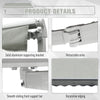 Patio Awning Manual GardenCanopy Sunshade Retractable Shelter Outdoor Shade Grey