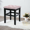 Dressing Table Stool Fabric Padded Vanity Chair Wooden Legs Bedroom Makeup Stool