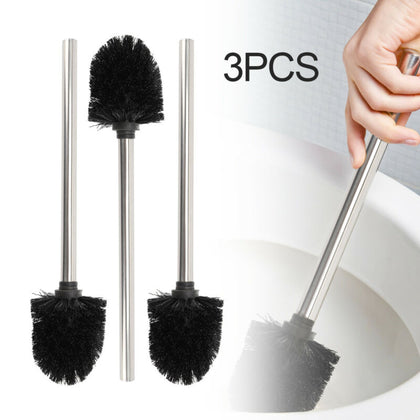 Set of 3 Replacement Toilet Brushes and Handle Bathroom Cleaning Tool Brand new