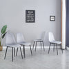 4x Velvet PU Leather Dining Chairs&Round Tempered Glass Dining Table Dining Set