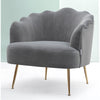 Lotus Seat Armchair Matte Velvet Shell Back Oyster Sofa Padded Tub Chairs Lounge