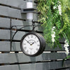 Double Sided Wall Clock Vintage Grand Retro Clock Outdoor Garden Hanging Clock