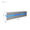 177CM Large TV Unit Stand Cabinet High Gloss Drawers Matt Body LED Lights UK