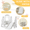 Toddler Slide and Swing Set 4 in 1, Kids Playground Climber Swing Playset Grey