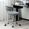 Faux Fur Home Office Chair Sherpa Swivel Desk Chair Adjustable Height Rolling