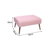 Large Stool Linen Upholstered Wooden Leg Bench Footstool Pouffe Seat Side Chair
