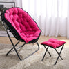 Folding Camping Moon Chair Portable Indoor Outdoor Cushioned Chair + Footstool