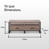 TV Unit Cabinet Stand Dark Wood Effect w/ Storage Drawers & Shelves | VonHaus