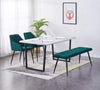 Soft Velvet Long Seat Bench Dining Chairs Padded Metal Legs Lounge Stool Bed End