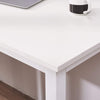 Computer Desk Dining Table Home Office Workstation w/ White Metal Frame,