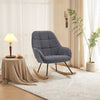 Modern Grey Linen Fabric Armchair Rocking Single Sofa Chair Relaxing Padded Seat