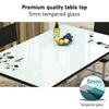 Glass Dining Table and 4 Chairs Set Steel Frame Dining Room Kitchen Furniture