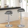 2 Pcs Grey Bar Stools Gas Lift Swivel Kitchen Breakfast Chairs Adjustable Height