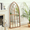 Large Window Garden Mirror Wall Mounted Metal Frame Indoor Outdoor Floral Decor