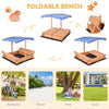 Kids Foldable Cabana Sandbox Outdoor Toy Sand Sandbox Garden Pit with Canopy
