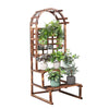 3 Tier Large Wooden Garden Plant Stand with Arch Lattice Trellis Climbing Plants