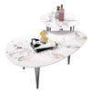 Double Nested Coffee Table Set Marble Nesting Sofa Side Table Sintered Stone Top