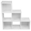 White 3 Tier 6 Cube Storage Bookcase Shelf Display Unit Grey Fabric Shelving Box