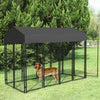 Dog Kennel Welded Wire Heavy Duty Dog House with Roof Cover Steel Fence 50" 98"