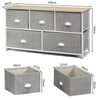 5-Drawer Dresser Storage Cabinet 2-Tier Fabric Chest of Drawers Removable Basket