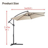 3M Garden Sun Parasol Umbrella Outdoor Adjustable Cream Round Top