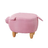 Lovely PU Animal Footstools Padded Stools Ottomans Wood Legs Kids Toy Gift