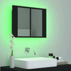 Bathroom LED Mirror Cabinet with 2 Storage Shelves Black Furniture 60x12x45 cm
