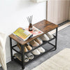 3-Tier Shelf Rack Industrial Shoe Bench With Storage Rustic Metal Shoe Storage