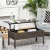 Modern Lift Top Coffee Table with Hidden Storage Floating Extendable Desk Tan
