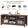 TV Stand for TVs up to 55 Inches Wooden 6 Storage Compartments TV Cabinet Table