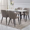 2/4/6pcs Dining Chairs Set Faux Leather Seat Back Metal Legs Kitchen Chair