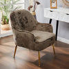 Upholstered Armchair Nordic Crushed Velvet Single Sofa Chair Golden Metal Leg