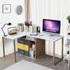 Double Computer Workstation Space-saving Computer Desk L-shaped Writing Desk