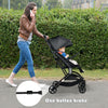 Foldable Baby Stroller Pushchair Pram Toddler Buggy Adjustable Backrest Footrest
