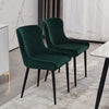 2X Green Velvet Dining Chairs Diamond Seat Padded Kitchen Dining room Chairs