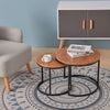 Round Nest of Tables Industrial Nesting Table Set of 2 Coffee End Side Stand