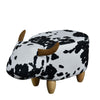 Animal Footstool Velvet Upholstered Ottoman Heavy Duty Milk Cow Seat Home Chair