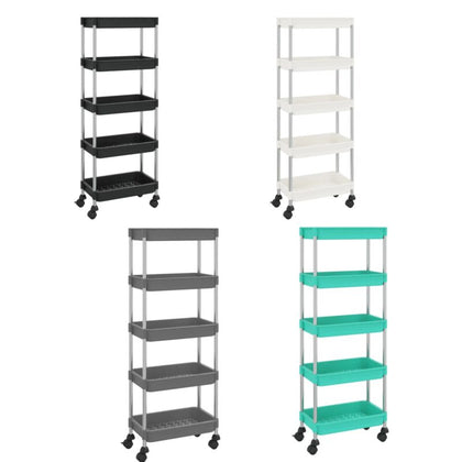 5-Tier Kitchen Trolley Iron and ABS Suitable for categorization sturdy