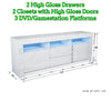 1.6m High Gloss TV Unit Stand Cabinet Sideboard Cupboard FREE LED Lights