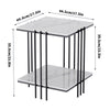 Classic Open Square Marble Side Table End Accent Table Nightstand Window Display