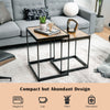 Set of 2 Industrial Coffee Nesting Table Set Stackable Sofa Side Table PC Desk
