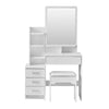 White Dressing Table&Stool Set Makeup Desk Vanity Table Drawers Mirror Dresser