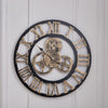 Metal&Wood Garden Wall Clock Roman Large Indoor Outdoor Numerals Giant Open Face