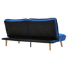 3 Seater Blue Click Clack Sofa Bed Velvet Fabric Recliner Settee Couch Sofabed