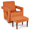 Modern Accent Sofa Chair with Ottoman Upholstered leisure Armchair Living Room