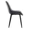 2x Dining Chairs Set Grey Velvet Upholstered Back Dining Room Reception Chair