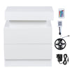 Bedside Tables Storage Cabinet w/ 2 Drawer Bedroom Storage & Coloful LED